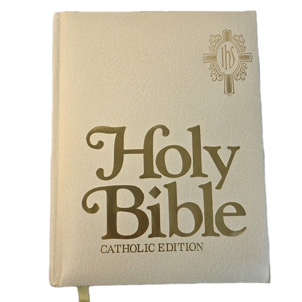 New American Bible Catholic Family Ed. White Padded Gold Edges NEW In Box 1977